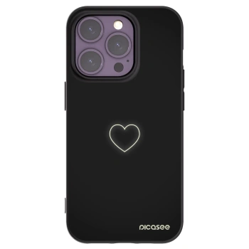 Picasee husă neagră din silicon pentru Apple iPhone 14 Pro - Heart