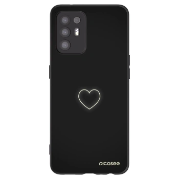 Picasee husă neagră din silicon pentru OPPO A94 5G - Heart