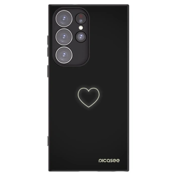 Picasee husă neagră din silicon pentru Samsung Galaxy S23 Ultra 5G - Heart