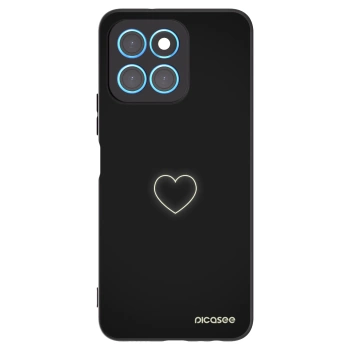 Picasee husă neagră din silicon pentru Honor X8 5G - Heart