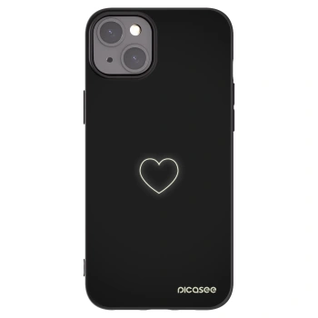 Picasee husă neagră din silicon pentru Apple iPhone 15 Plus - Heart