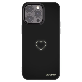 Picasee husă neagră din silicon pentru Apple iPhone 15 Pro Max - Heart