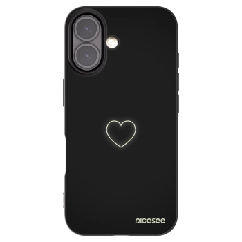 Picasee husă neagră din silicon pentru Apple iPhone 16 - Heart