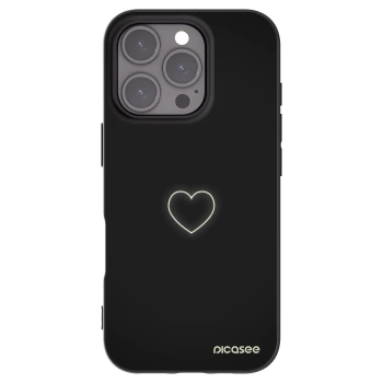 Picasee husă neagră din silicon pentru Apple iPhone 16 Pro - Heart