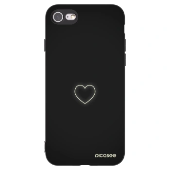 Picasee husă neagră din silicon pentru Apple iPhone 8 - Heart
