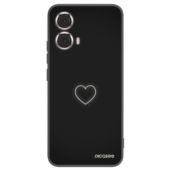Picasee husă neagră din silicon pentru Motorola Moto G85 - Heart