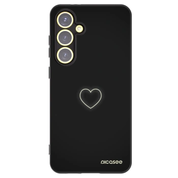 Picasee husă neagră din silicon pentru Samsung Galaxy S24 FE S721B - Heart