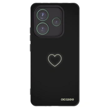 Picasee husă neagră din silicon pentru Xiaomi Redmi Note 14 5G - Heart