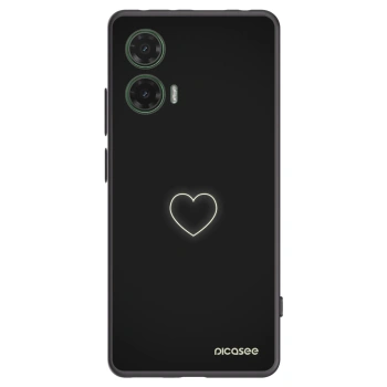Picasee husă neagră din silicon pentru Motorola Moto G35 5G - Heart