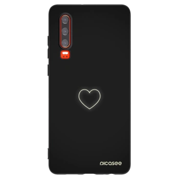 Picasee husă neagră din silicon pentru Huawei P30 - Heart