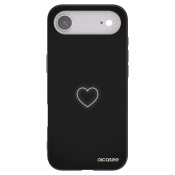 Picasee husă neagră din silicon pentru Apple iPhone Air - Heart