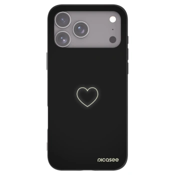 Picasee husă neagră din silicon pentru Apple iPhone 17 Pro Max - Heart
