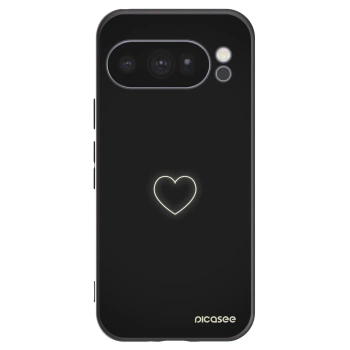 Picasee husă neagră din silicon pentru Google Pixel 10 Pro - Heart