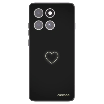 Picasee husă neagră din silicon pentru Motorola Edge 60 Fusion - Heart