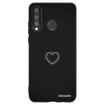 Picasee husă neagră din silicon pentru Huawei P30 Lite - Heart