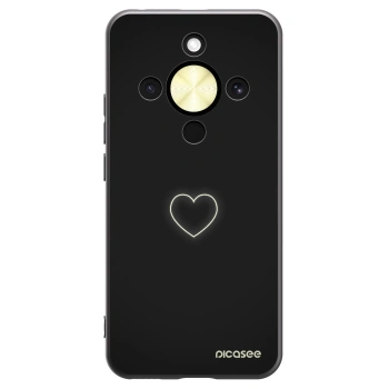 Picasee husă neagră din silicon pentru Honor Magic8 Lite 5G - Heart
