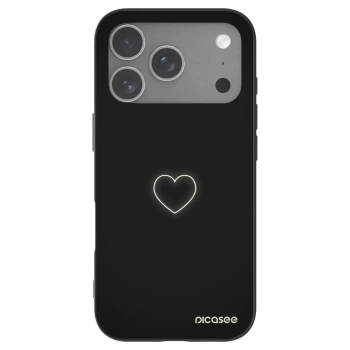 Picasee husă neagră din silicon pentru Apple iPhone 18 Pro - Heart