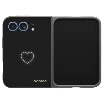 Picasee husă neagră din silicon pentru Apple iPhone Duo - Heart