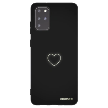 Picasee husă neagră din silicon pentru Samsung Galaxy S20+ G985F - Heart
