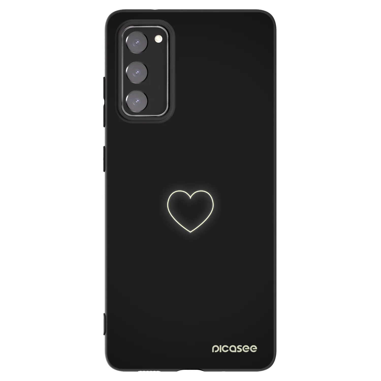 Picasee husă neagră din silicon pentru Samsung Galaxy S20 FE - Heart