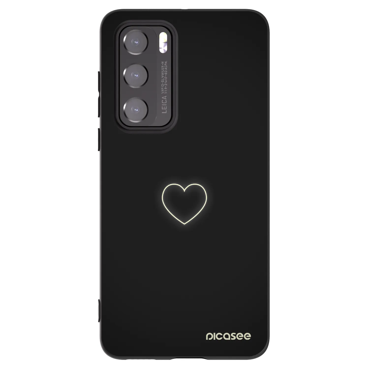 Picasee husă neagră din silicon pentru Huawei P40 - Heart
