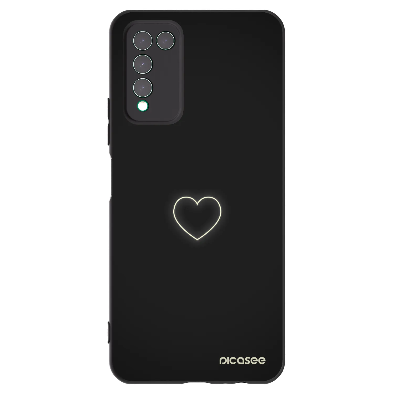 Picasee husă neagră din silicon pentru Honor 10X Lite - Heart