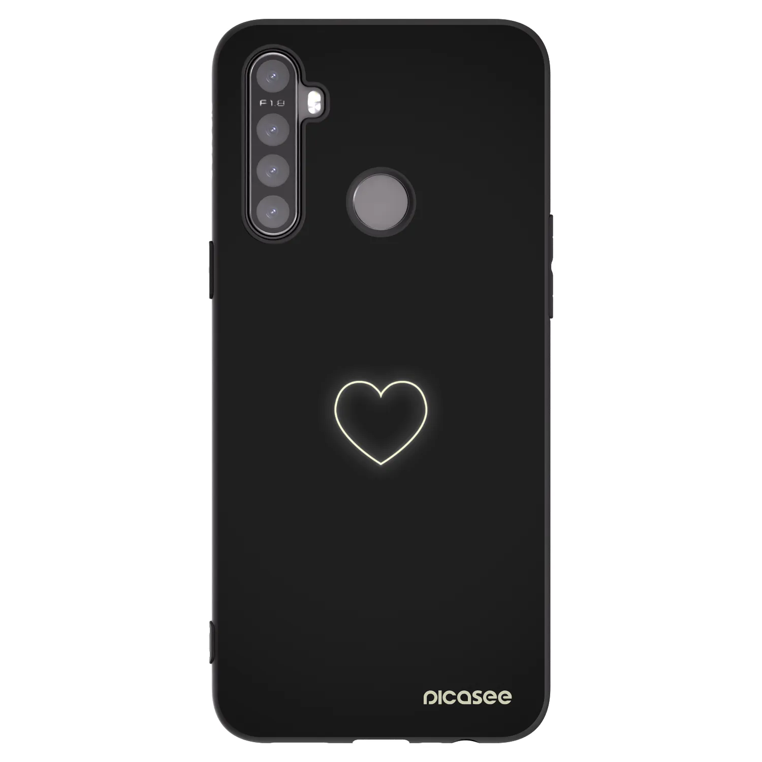 Picasee husă neagră din silicon pentru Realme 6i - Heart