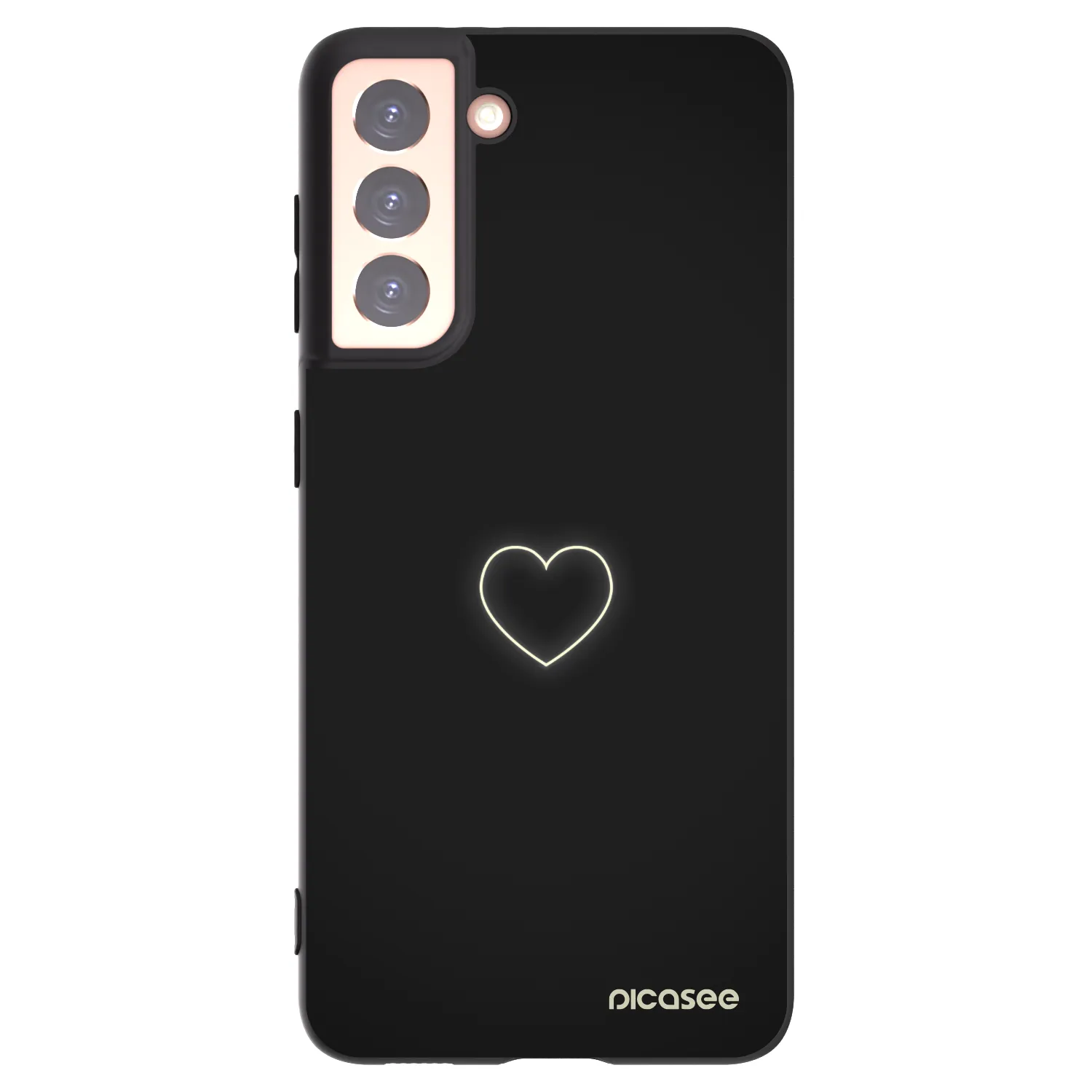 Picasee husă neagră din silicon pentru Samsung Galaxy S21 5G G991B - Heart