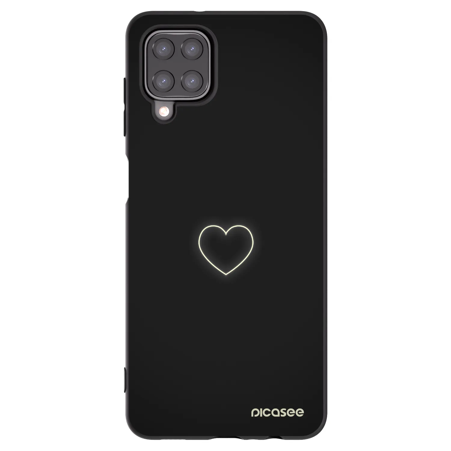 Picasee husă neagră din silicon pentru Samsung Galaxy A12 A125F - Heart