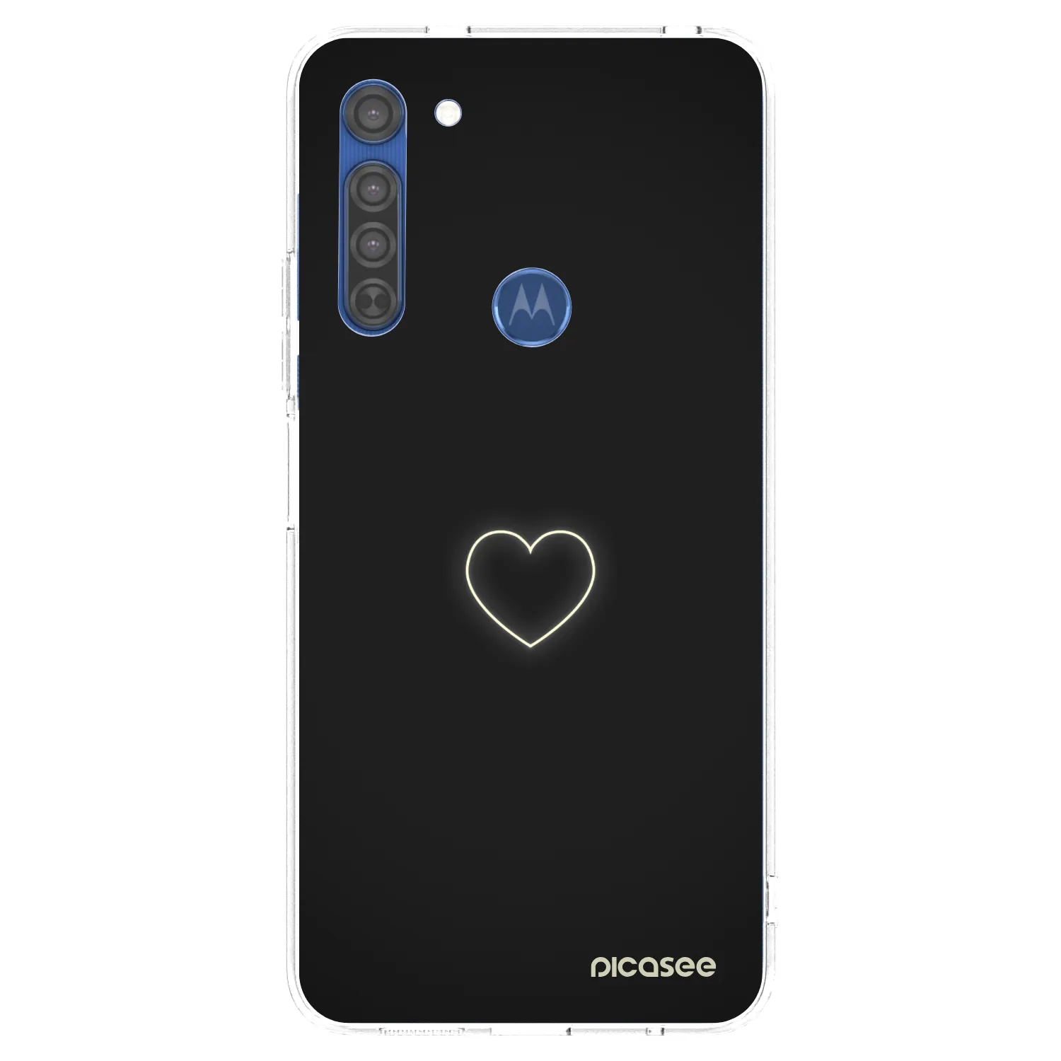 Picasee husă transparentă din silicon pentru Motorola Moto G8 - Heart