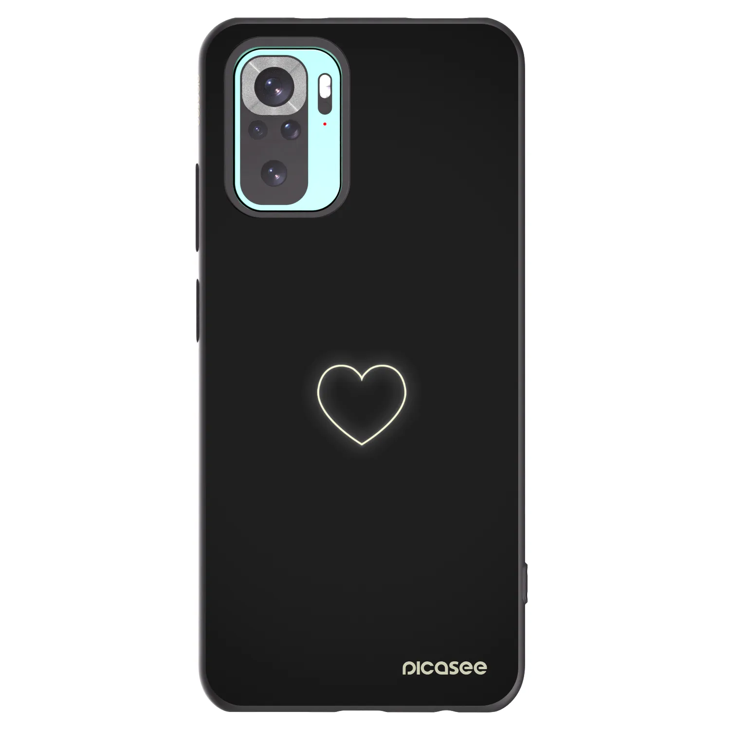 Picasee husă neagră din silicon pentru Xiaomi Redmi Note 10 Pro - Heart