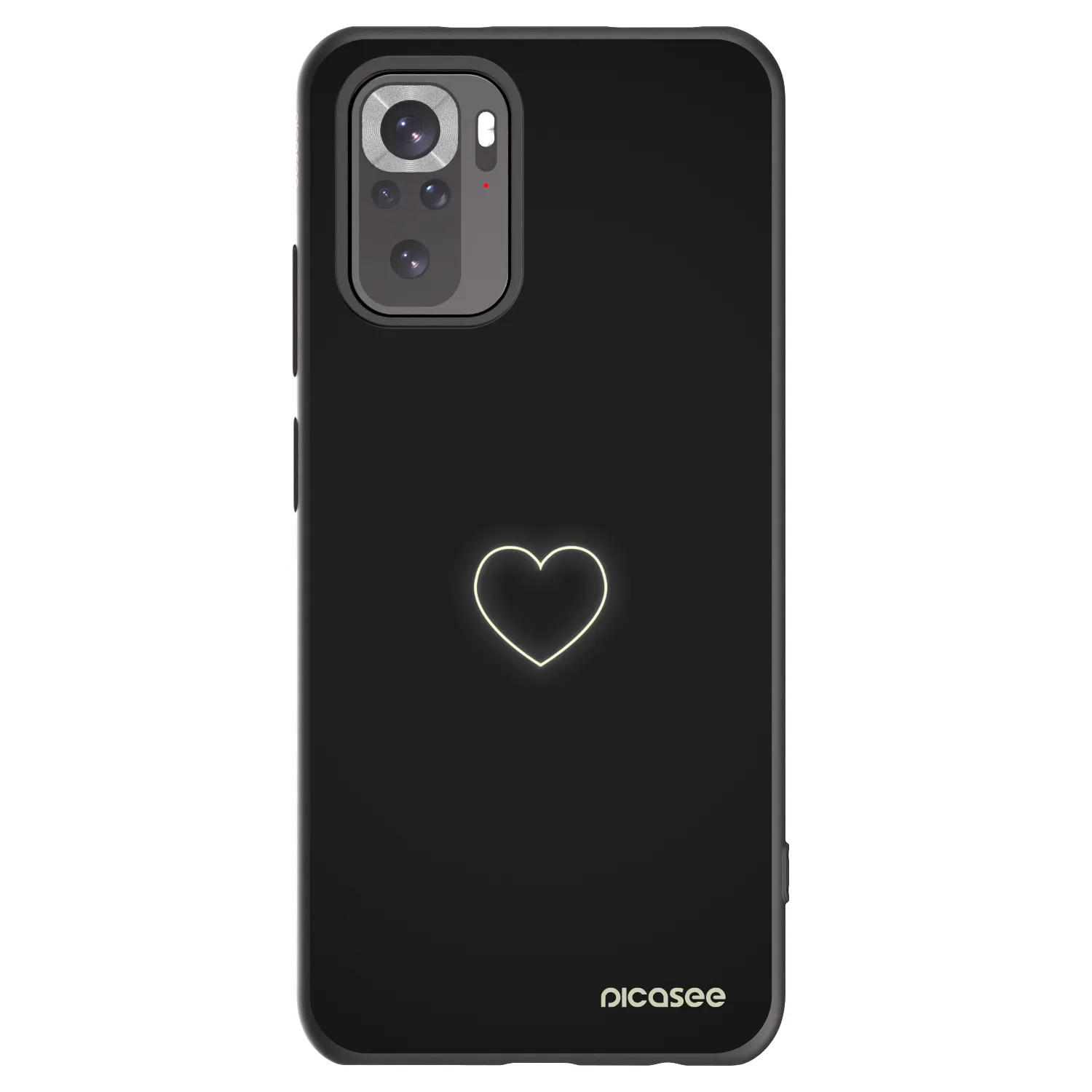 Picasee husă neagră din silicon pentru Xiaomi Redmi Note 10S - Heart