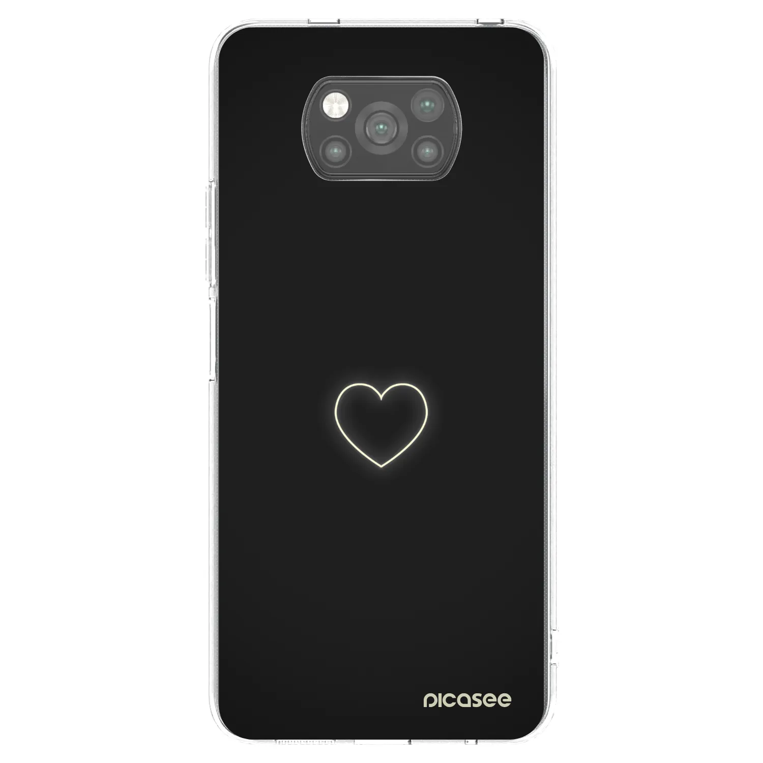 Picasee husă neagră din silicon pentru Xiaomi Poco X3 Pro - Heart