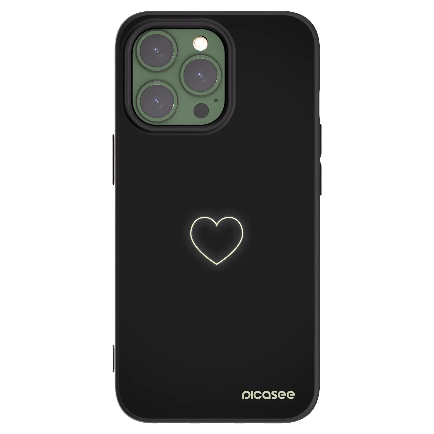 Picasee husă neagră din silicon pentru Apple iPhone 13 Pro - Heart