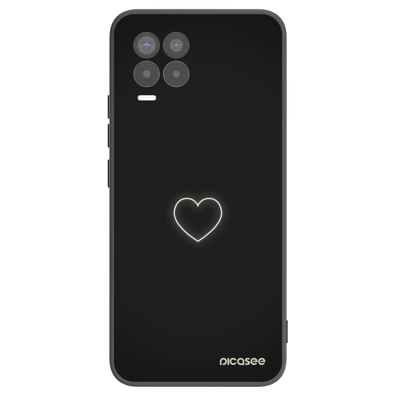 Picasee husă neagră din silicon pentru Realme 8 4G - Heart