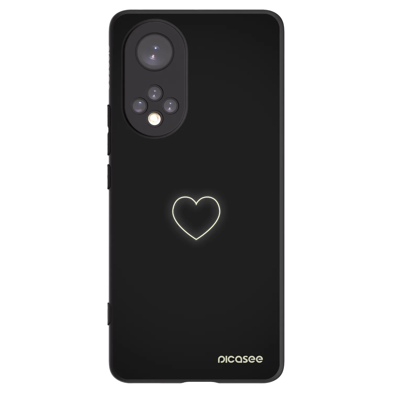 Picasee husă neagră din silicon pentru Honor 50 5G - Heart