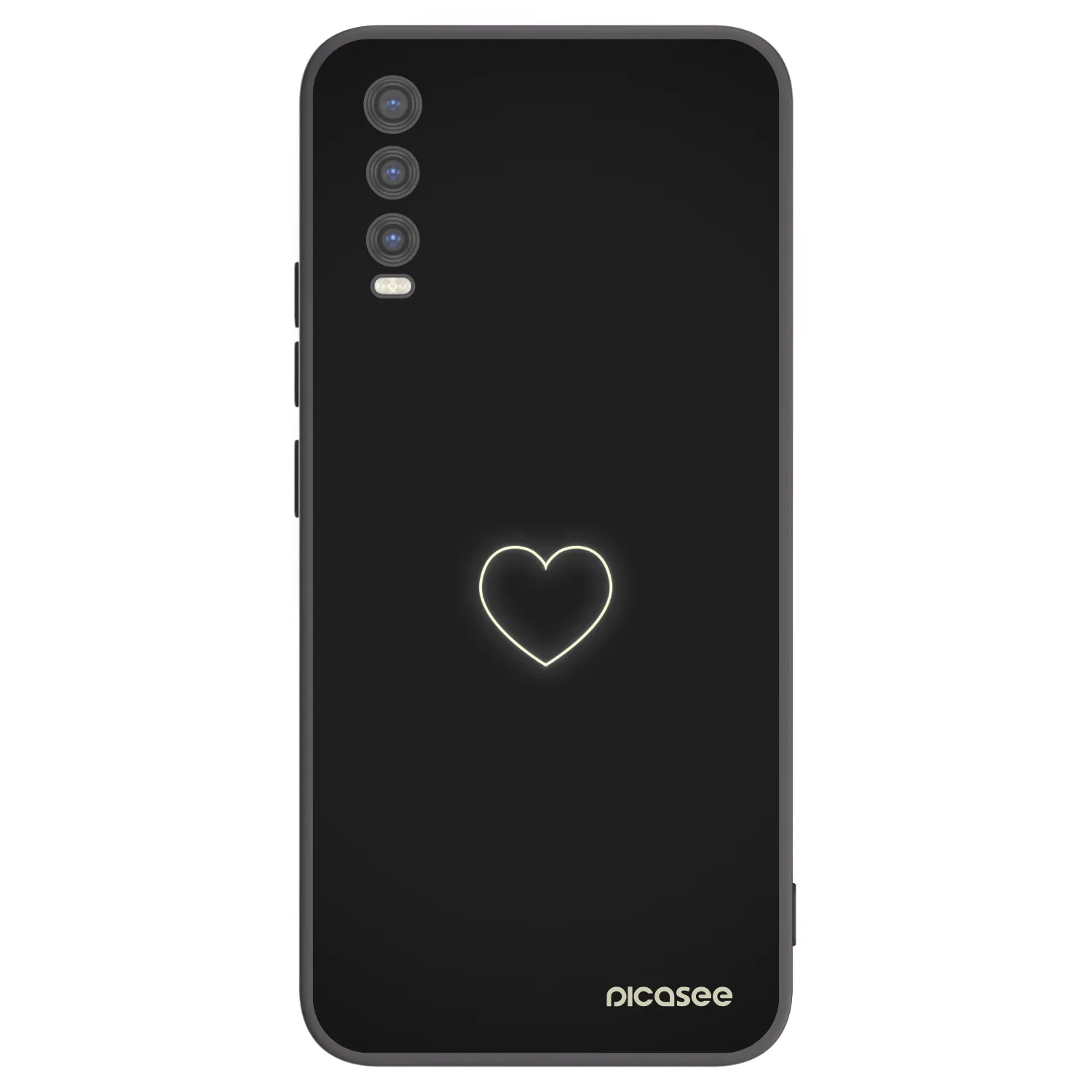 Picasee husă neagră din silicon pentru Vivo Y20s - Heart