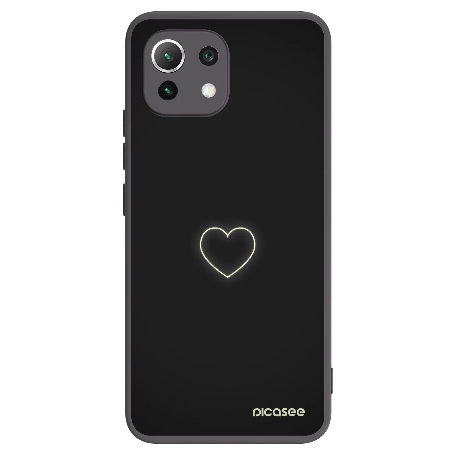 Picasee husă neagră din silicon pentru Xiaomi 11 Lite 5G NE - Heart