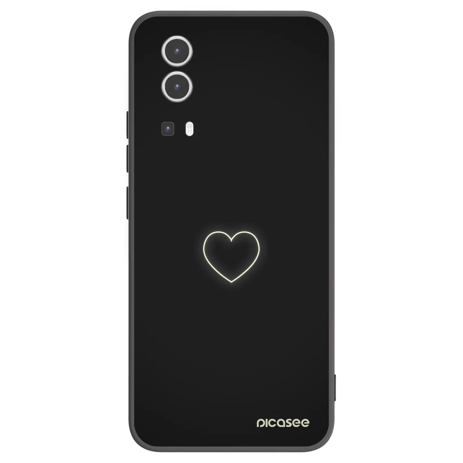 Picasee husă neagră din silicon pentru Vivo Y72 5G - Heart