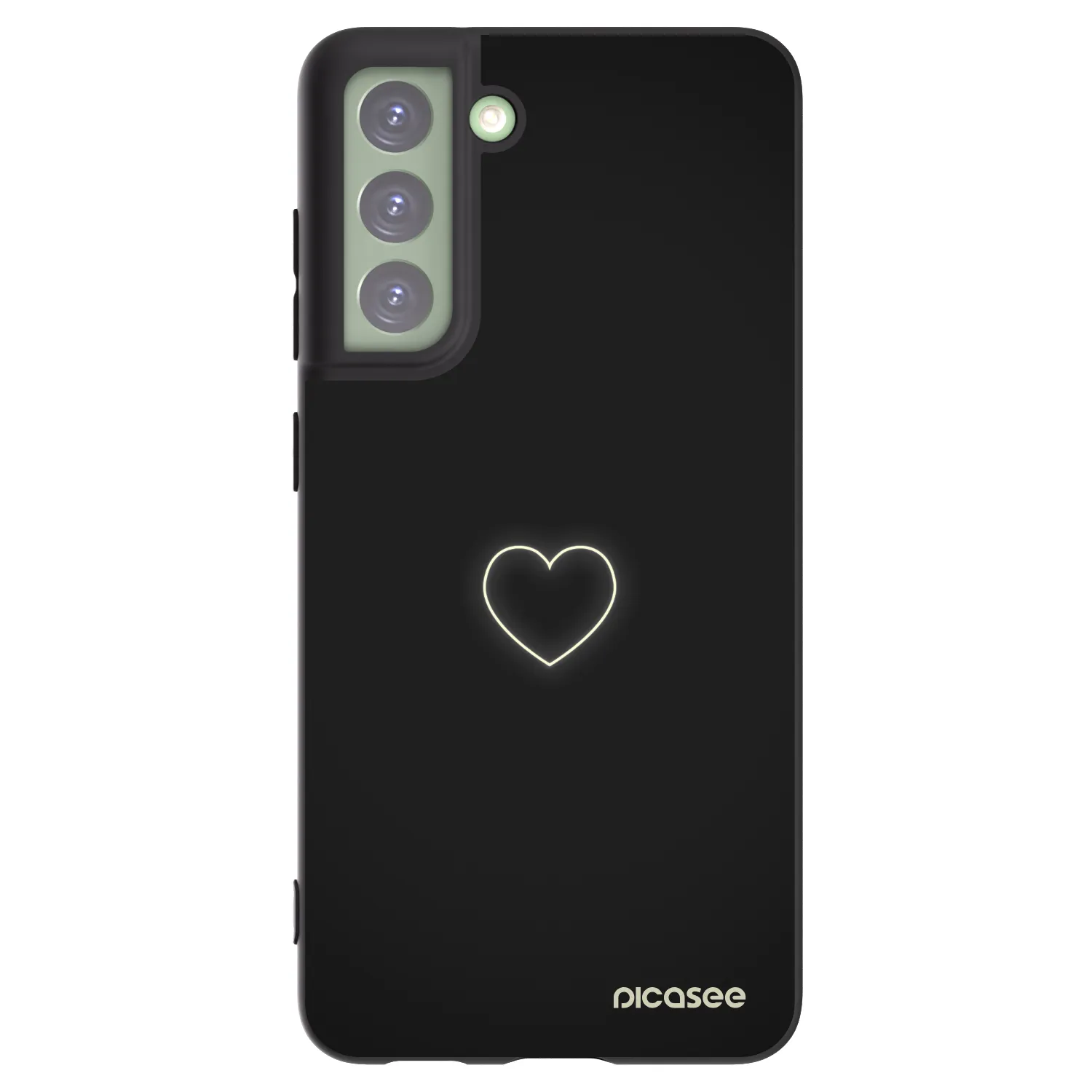 Picasee husă neagră din silicon pentru Samsung Galaxy S21 FE 5G - Heart