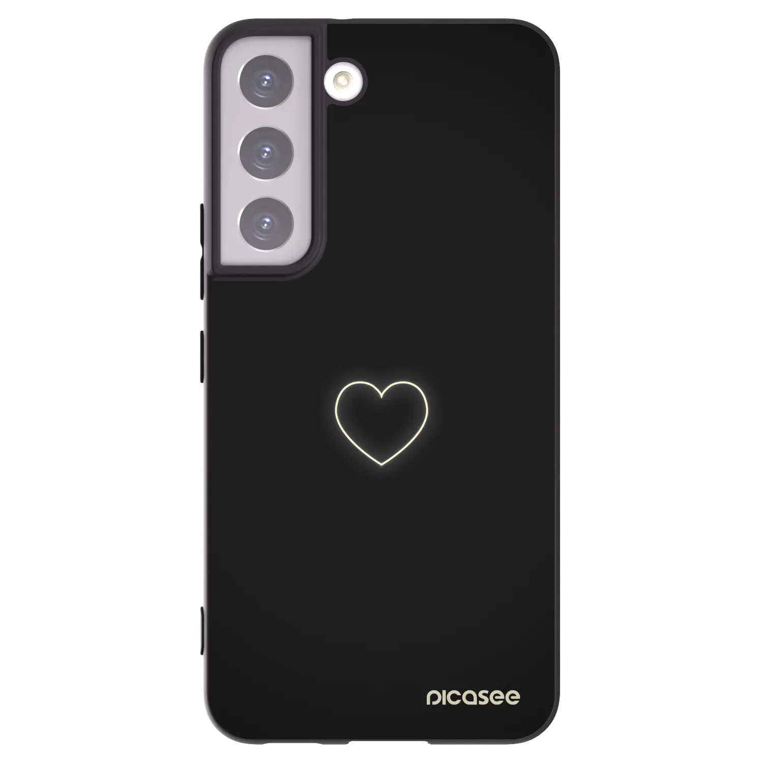 Picasee husă neagră din silicon pentru Samsung Galaxy S22 5G - Heart