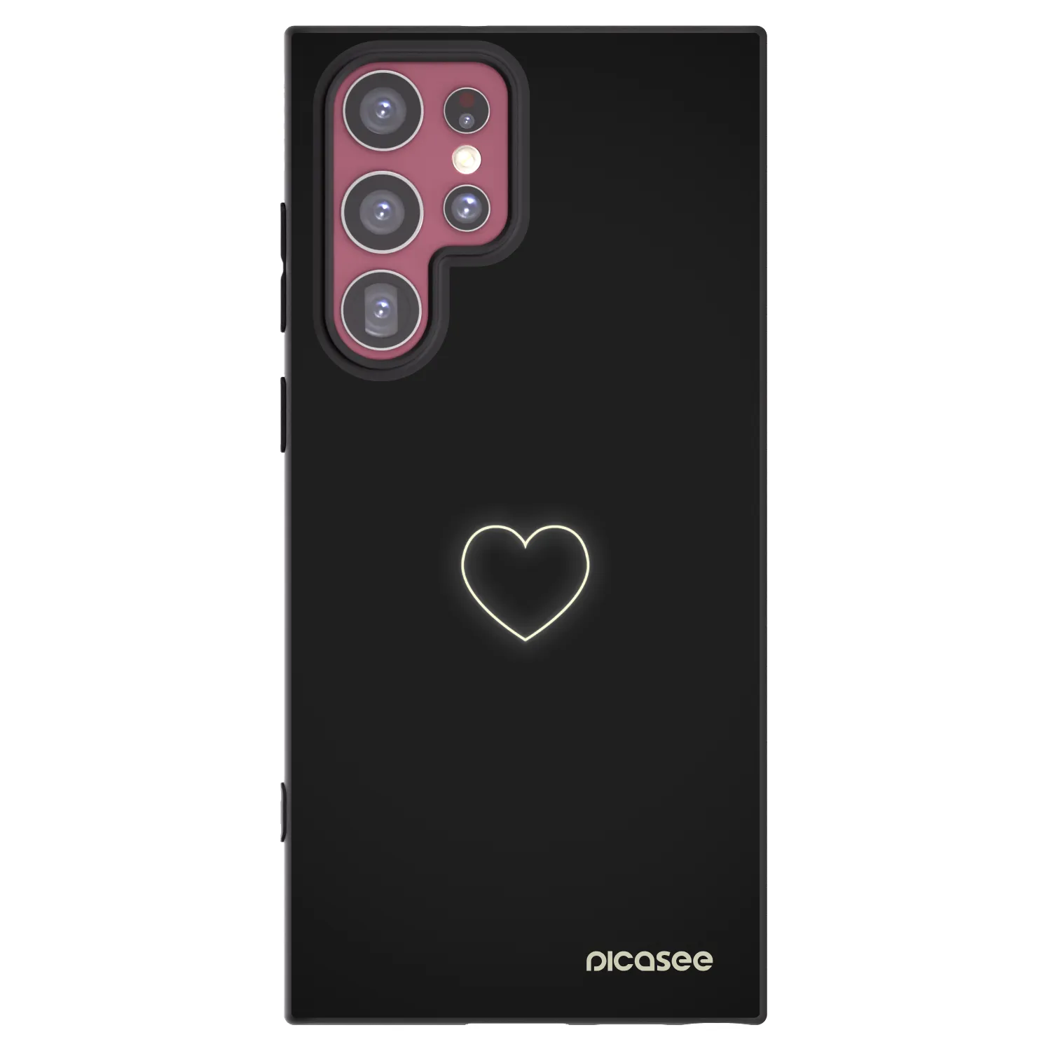 Picasee husă neagră din silicon pentru Samsung Galaxy S22 Ultra 5G - Heart