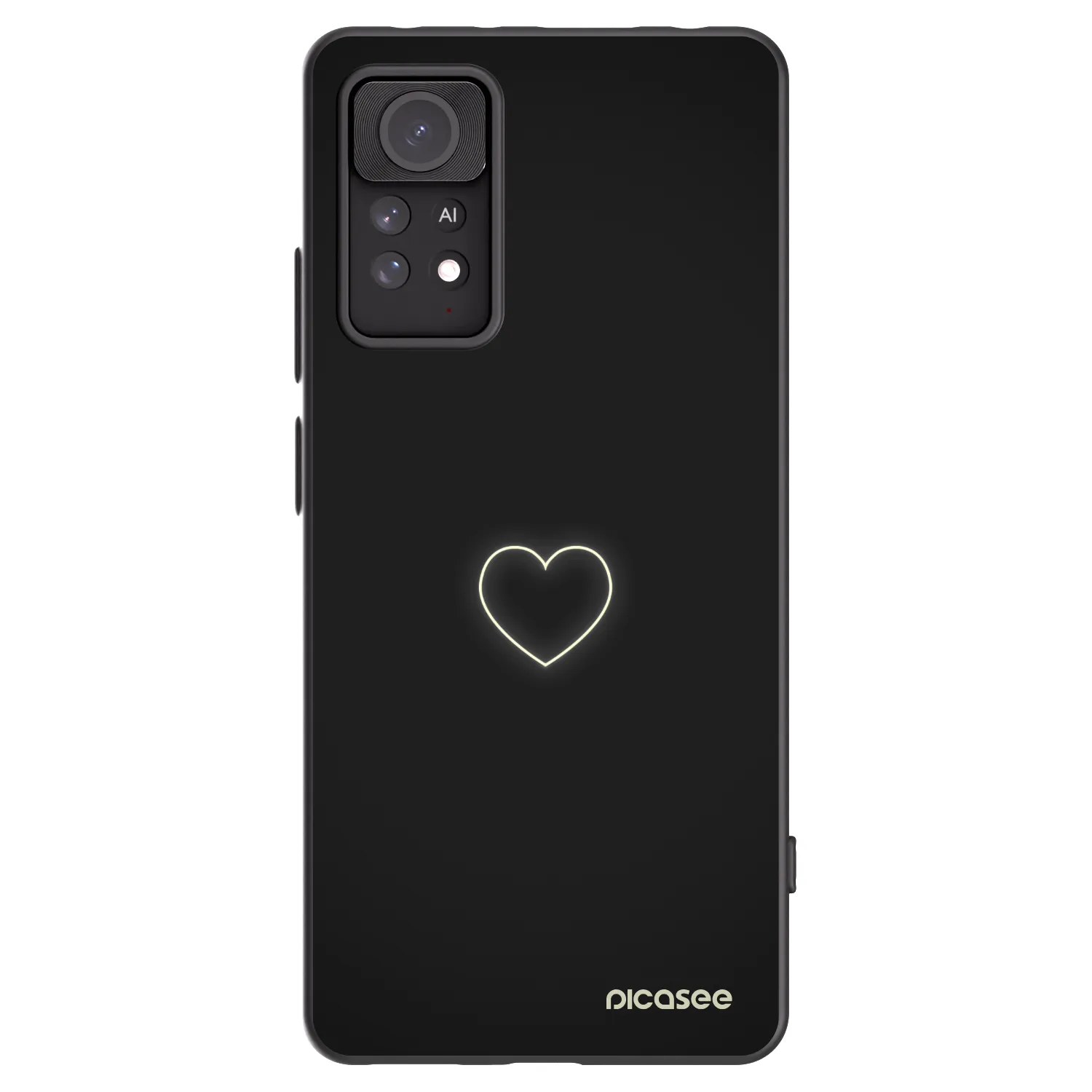 Picasee husă neagră din silicon pentru Xiaomi Redmi Note 11 Pro 5G - Heart