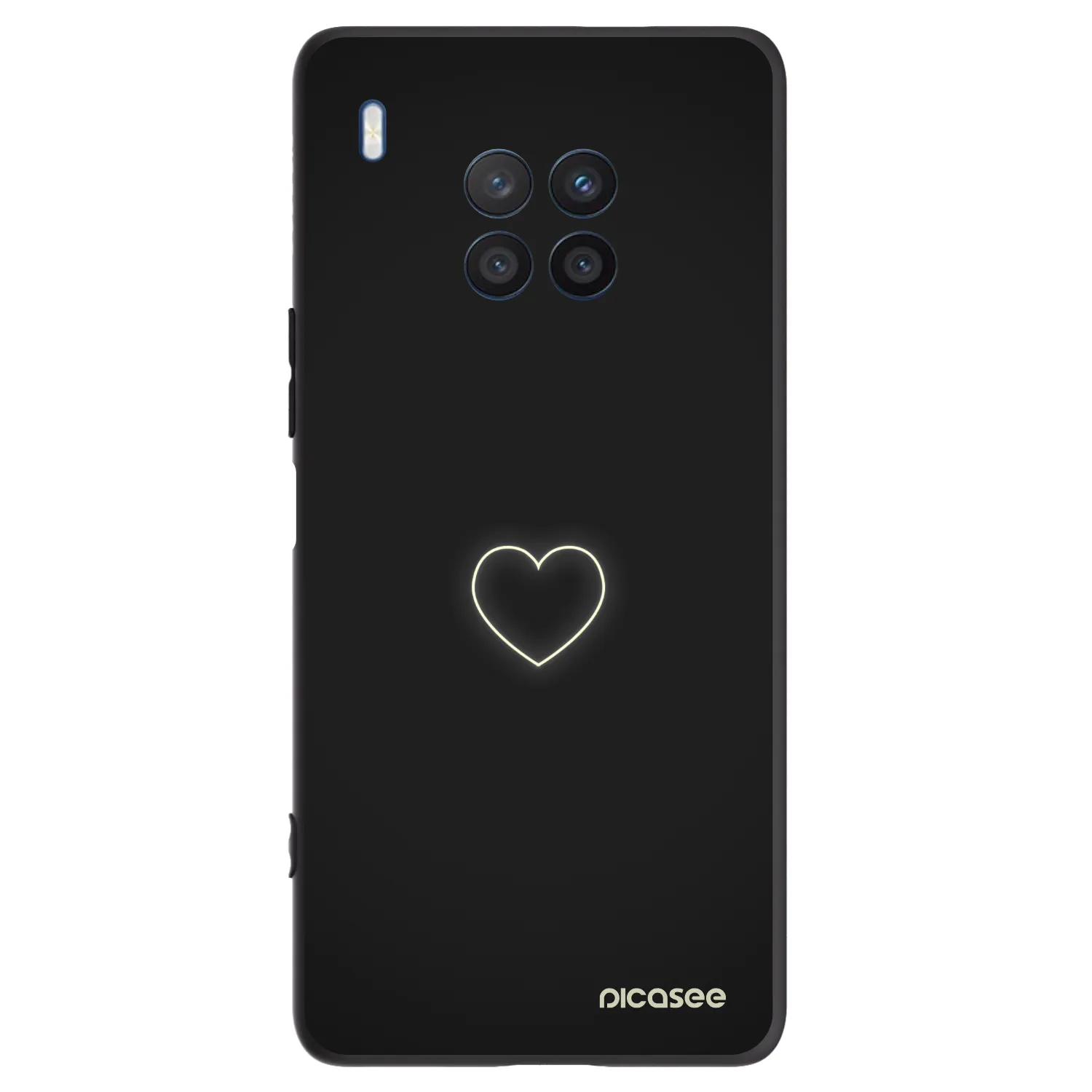 Picasee husă neagră din silicon pentru Honor 50 Lite - Heart