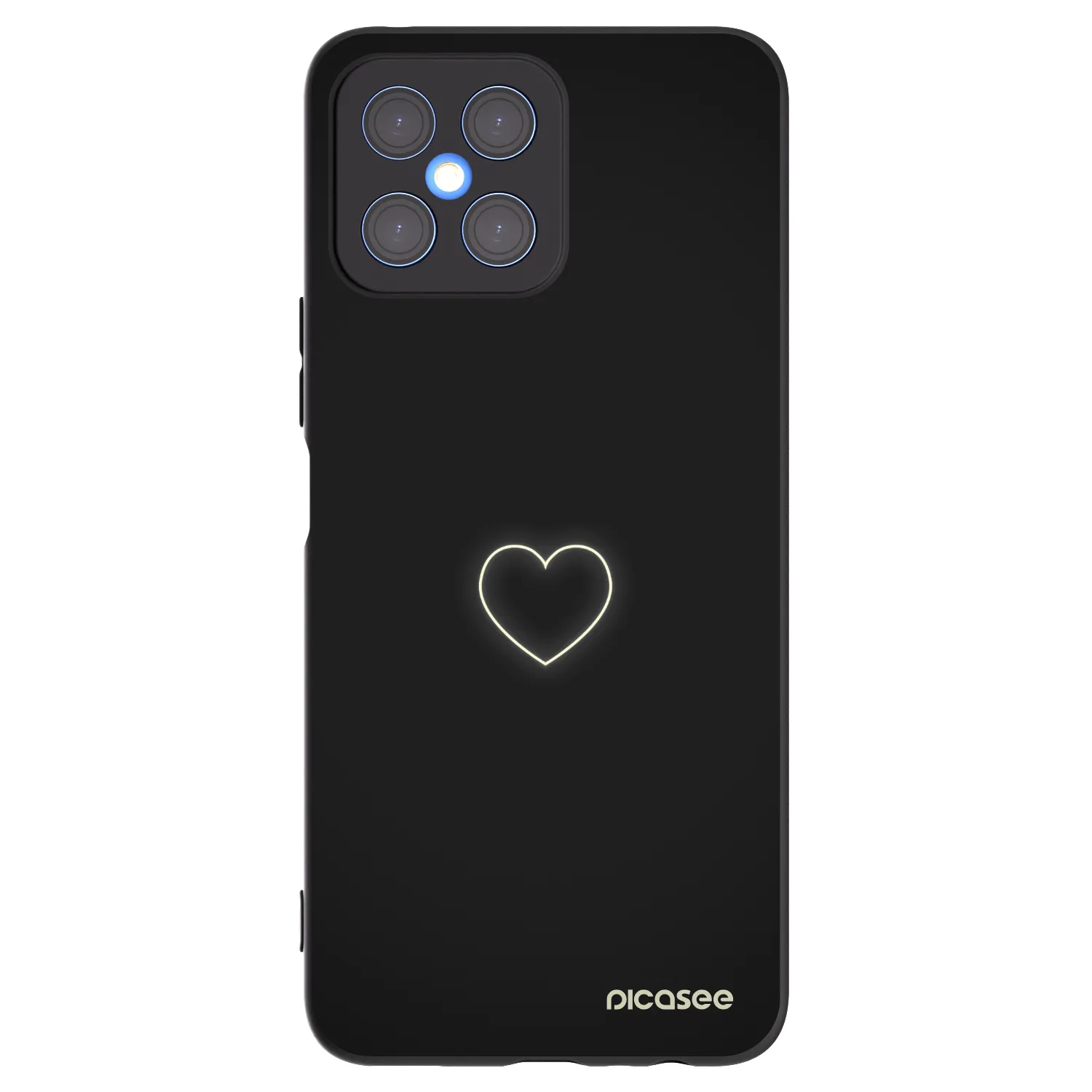 Picasee husă neagră din silicon pentru Honor X8 4G - Heart
