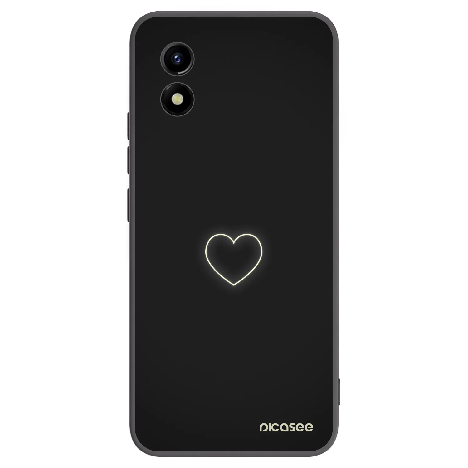Picasee husă neagră din silicon pentru Vivo Y01 - Heart