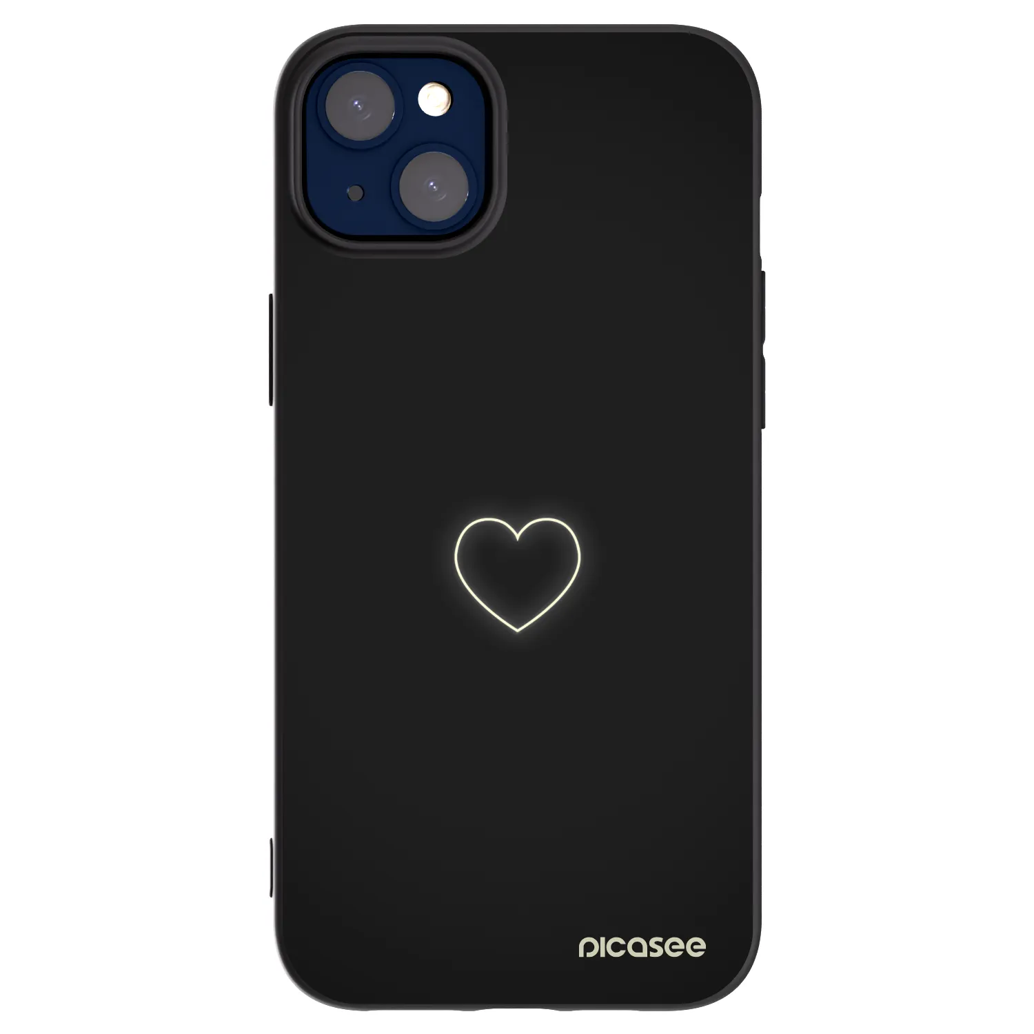 Picasee husă neagră din silicon pentru Apple iPhone 14 Plus - Heart
