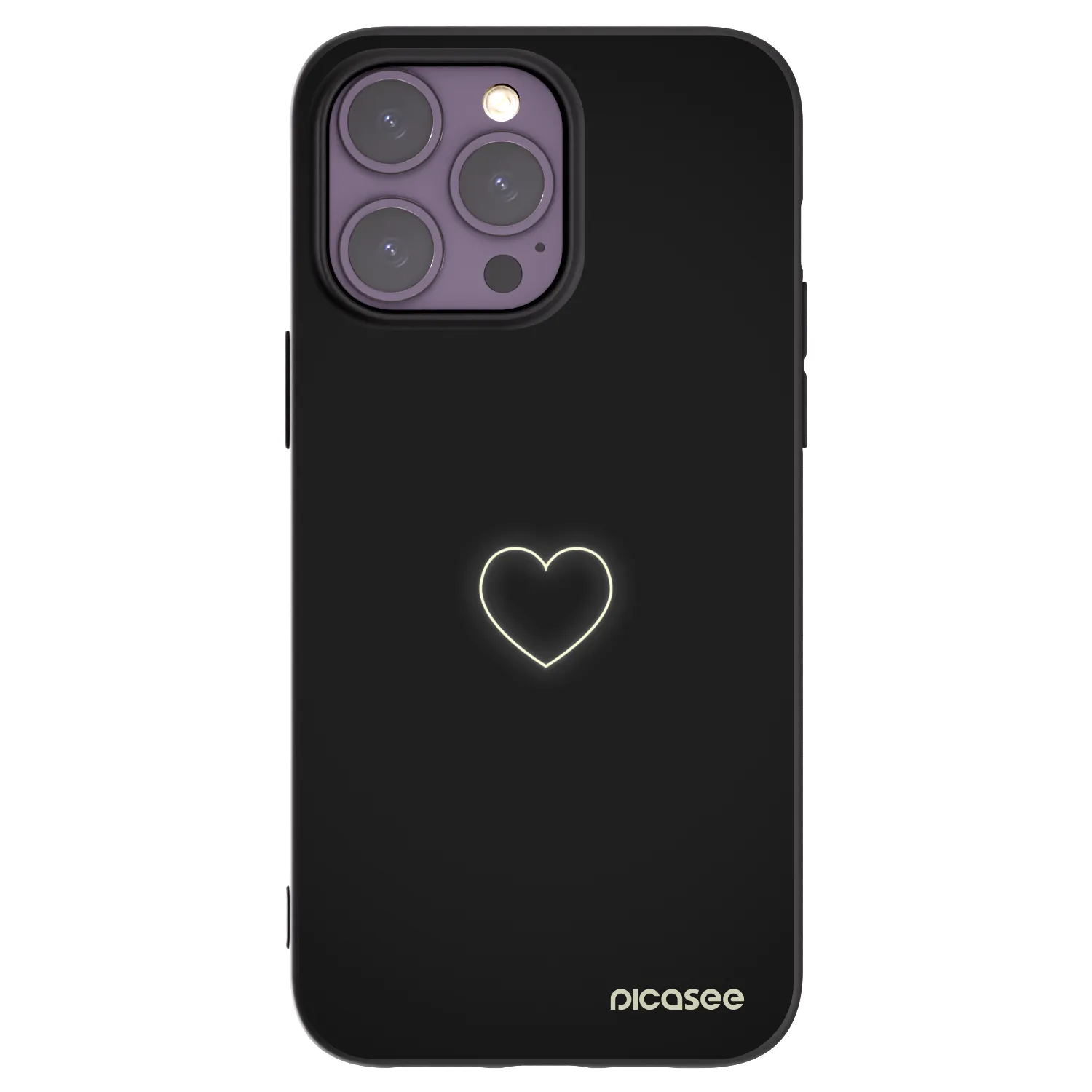 Picasee husă neagră din silicon pentru Apple iPhone 14 Pro Max - Heart