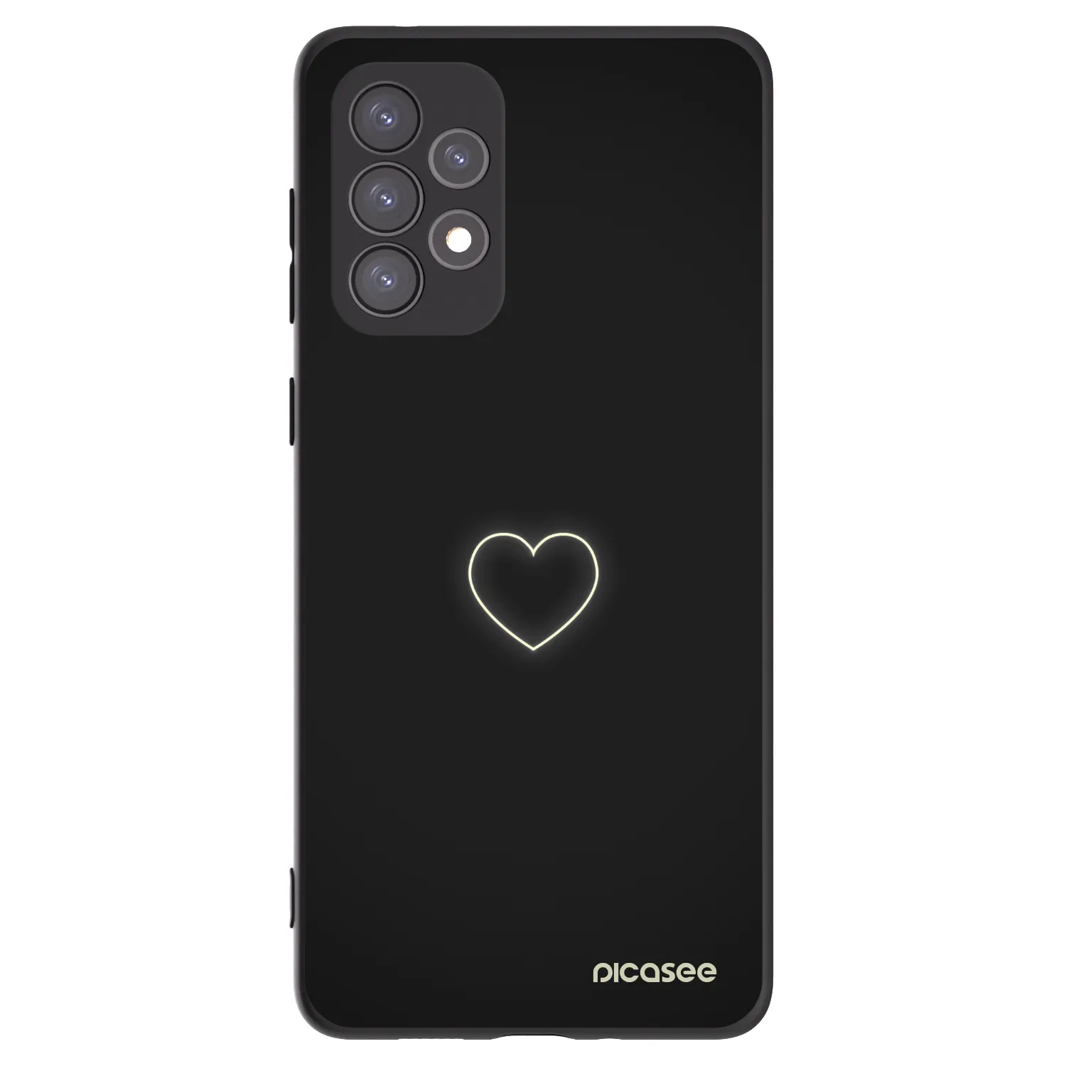 Picasee husă neagră din silicon pentru Samsung Galaxy A73 5G - Heart