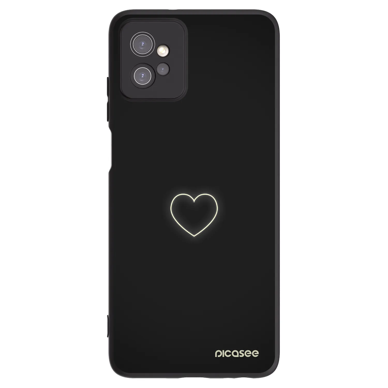 Picasee husă neagră din silicon pentru Motorola Moto G32 - Heart